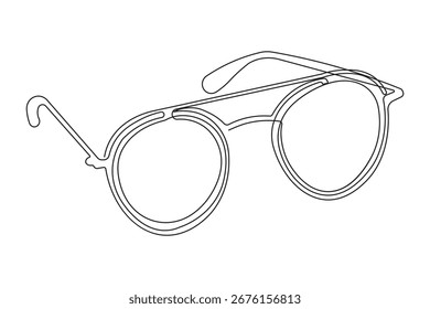 Óculos de sol contorno minimalista contínuo uma linha desenho isolado arte