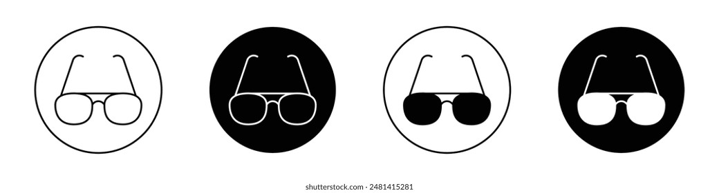 Sunglasses outlined icon vector collection.