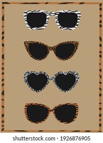 Sunglasses. Pattern, background, wallpaper, postcard.