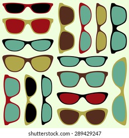 Sunglasses pattern. Vector abstract. Seamless background