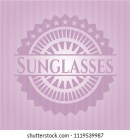 Sunglasses pink emblem. Retro