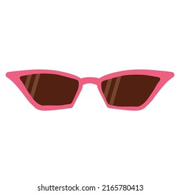 Sunglasses with pink frames and black lenses. Vector illustration in flat style eps10.