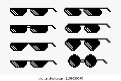 Sunglasses in pixel art design