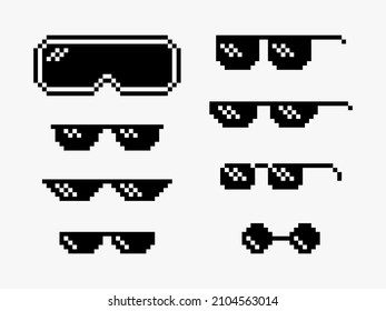 Sunglasses in pixel art style