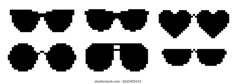 Sunglasses pixel. Sunglasses pixel vector
