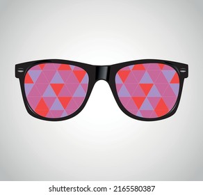 Sunglasses with Polygons Abstract Geometric Triangles. Vector Illustration Background Hipster Style