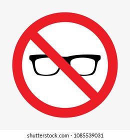 Sunglasses prohibition sign. Vector illustration