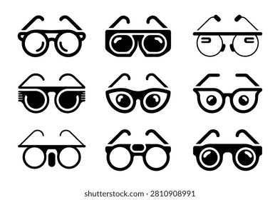 Sunglasses and protective goggles icon set vector