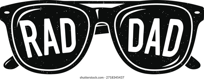 Sunglasses rad dad vector illustration for father day celebration and cool parent fashion