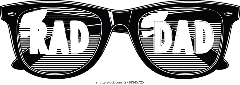 Sunglasses rad dad vector illustration for father day celebration and cool parent fashion