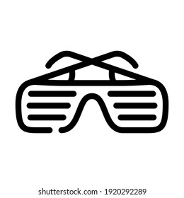 gafas de sol rapero elegante vector de icono de línea accesoria. gafas de sol rapero elegante signo de accesorio. símbolo de contorno aislado ilustración negra