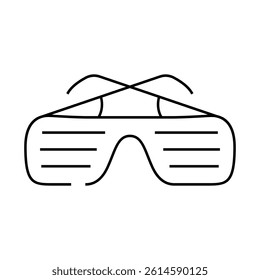 sunglasses rapper stylish accessory line icon vector. sunglasses rapper stylish accessory sign. isolated contour symbol black illustration