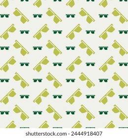 Gafas de sol rara moda multicolor patrón repetido Ilustración vectorial verde diseño