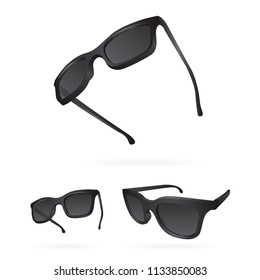 Sunglasses. Realistic vector sunglasses set. Sunglasses vector illustration collection set. Modern and Fashion sunglasses. Fashion accessory.