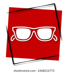 sunglasses red banner. Vector illustration.