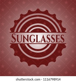 Sunglasses red emblem. Retro