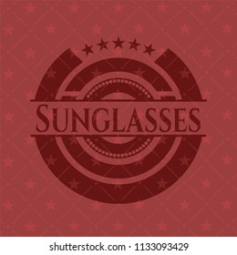 Sunglasses red emblem. Retro