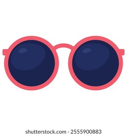 Sunglasses with red rounded frame