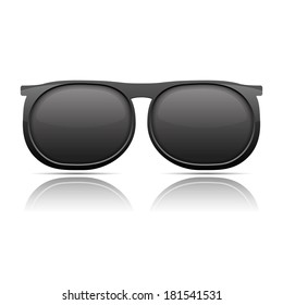 Sunglasses with reflection on white background, vector eps10 illustration