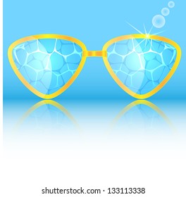 sunglasses with the reflection of water