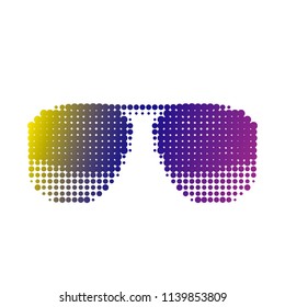 Sunglasses retro sunglasses in modern style halftones. flat vector illustration isolated on white background