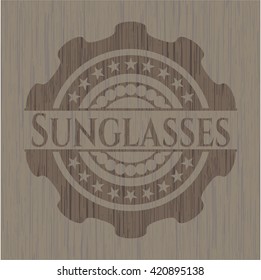 Sunglasses retro wood emblem