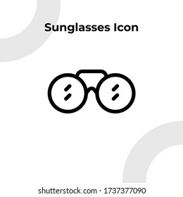 Gafas de sol redondeadas con estilo de contorno, modificables por vector