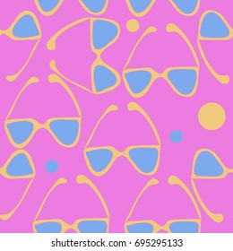 Sunglasses seamless   pattern. Hand drawn.