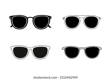 Sunglasses set. Cool vector isolated glasses.