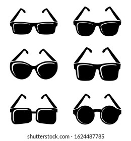 Sunglasses set icon, logo isolated on white background