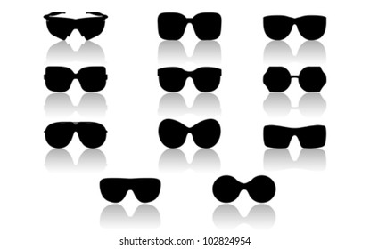 Sunglasses set
isolated on white, vector
