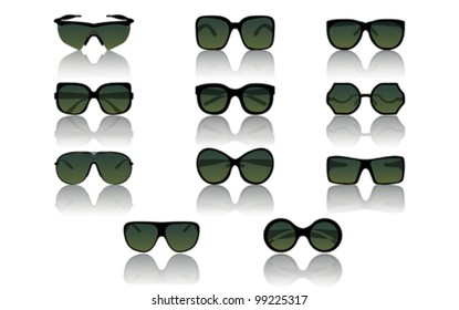 Sunglasses set
isolated on white, vector

