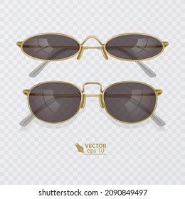 Sunglasses set, Summer eyewear sun protection sunglass. Fashion spectacles accessory. Plastic frame modern eyeglasses