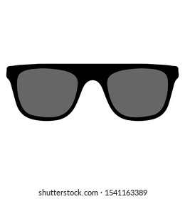 Sunglasses set. Trendy sunglasses. Summer eyeglasses. Fashion collection. Summer vacation item. Sunglasses for tropical trip. Black glasses with dark glasses. Vector illustration.