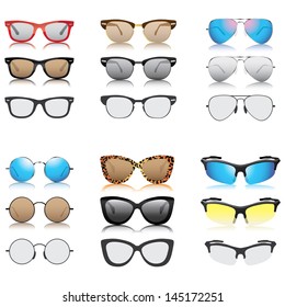 Sunglasses set vector
