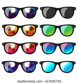 Sunglasses Set. Vector illustration