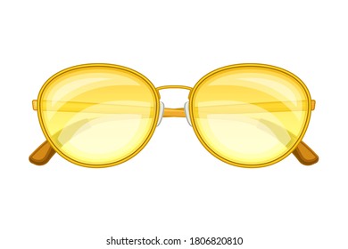 Sunglasses or Shades of Circular Shape as Protective Eyewear Vector Illustration