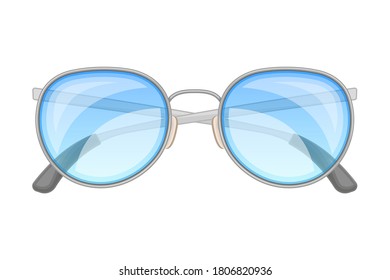 Sunglasses or Shades of Circular Shape as Protective Eyewear Vector Illustration