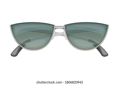 Sunglasses or Shades with Metal Frame as Protective Eyewear Vector Illustration