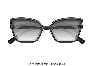Sunglasses or Shades of Rectangular Shape as Protective Eyewear Vector Illustration