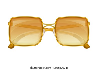 Sunglasses or Shades of Rectangular Shape as Protective Eyewear Vector Illustration