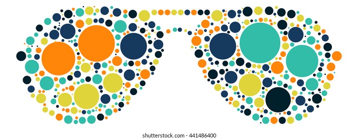 sunglasses shape vector design by color point