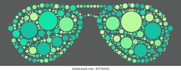 sunglasses shape vector design by color point