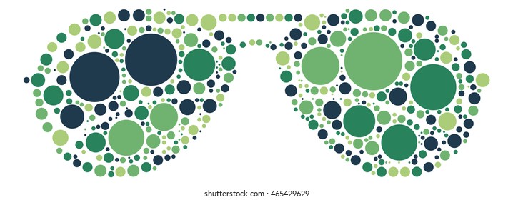 sunglasses shape vector design by color point