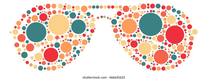 sunglasses shape vector design by color point