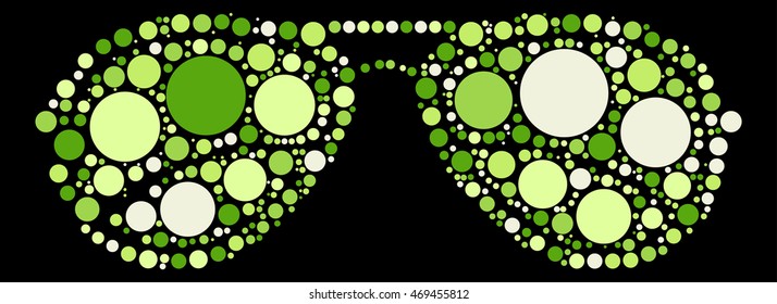 sunglasses shape vector design by color point