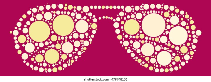 sunglasses shape vector design by color point