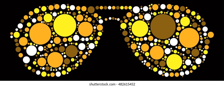 sunglasses shape vector design by color point