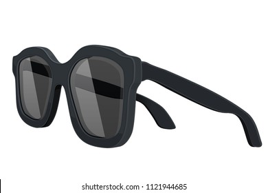 Sunglasses. Side View. Vector Illustration Isolated On White Background