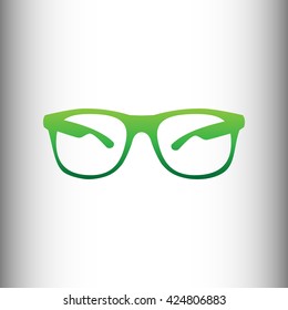 Sunglasses sign. Green gradient icon